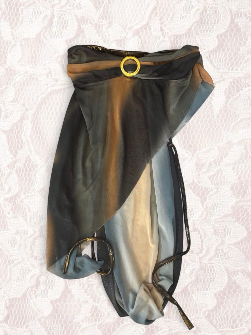 Women’s Asymmetric Multicolor Wrap Skirt